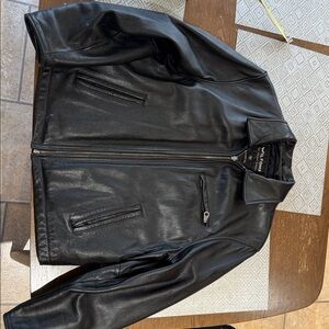 Wilsons Leather Black Vintage Leather Bomber Jacket